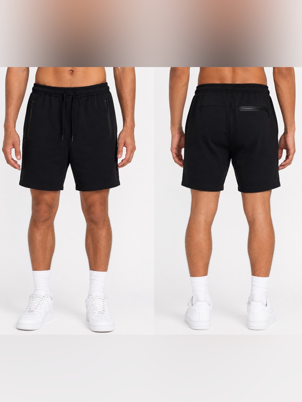 Pull&Bear Men's Black Athletic Drawstring Shorts Size XL